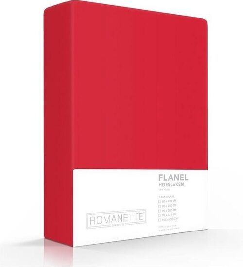 Romanette Flanellen Hoeslaken Rood 180x200