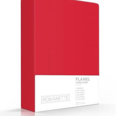 Romanette Flanellen Hoeslaken Rood 180x200