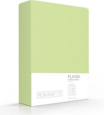 Romanette Flanellen Hoeslaken Misty Green 180x200