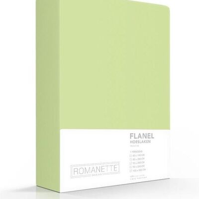 Romanette Flanellen Hoeslaken Nebelgrün 200x220