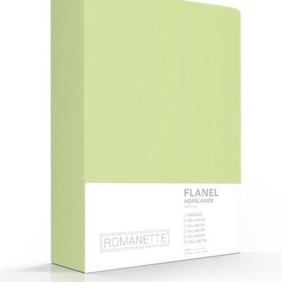 Romanette Flanellen Hoeslaken Verde Misty 90x220