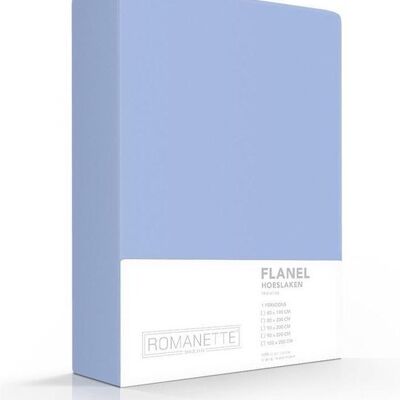 Romanette Flanellen Hoeslaken Bleu 160x220