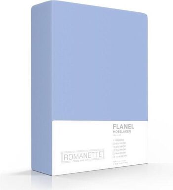 Romanette Flanellen Hoeslaken Bleu 140x200
