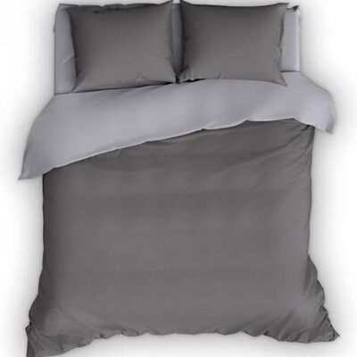 Romanette Flanellen Dekbedovertrek Comtesse Antraciet/Zilver 140x220