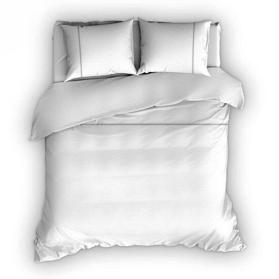 Romanette Flanellen Dekbedovertrek Duchesse Blanc/Grijs 140x220