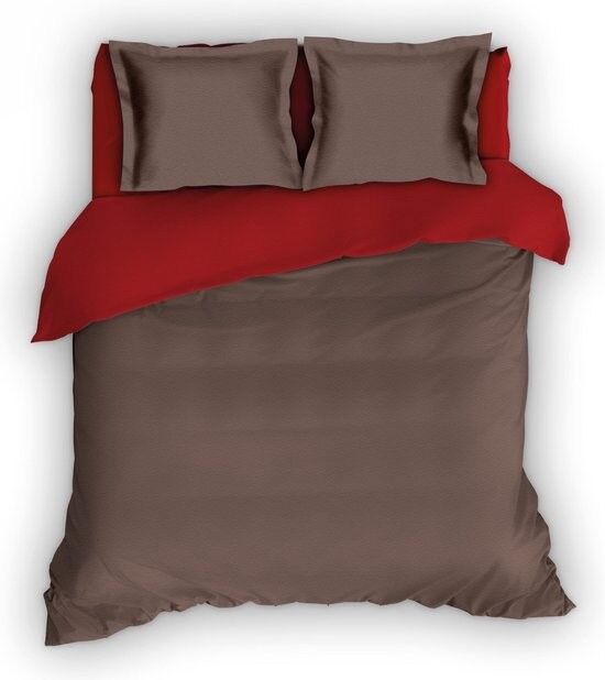 Romanette Flanellen dekbedovertrek Comtesse Bruin/Rood 240x220