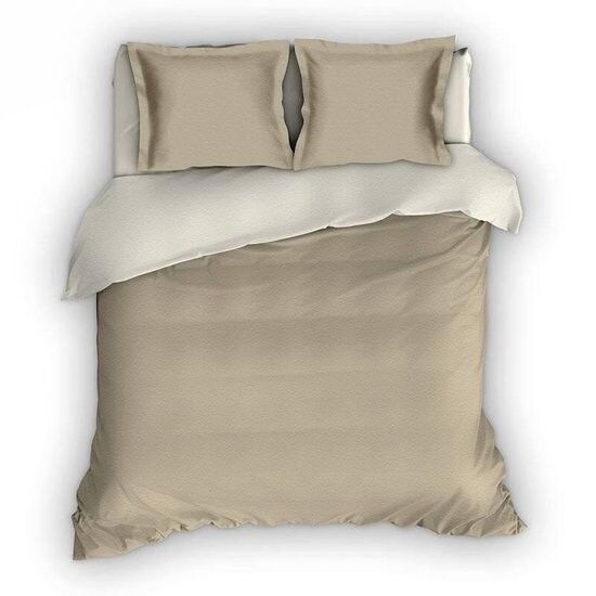 Romanette Flanellen Dekbedovertrek Comtesse Zand/Elfenbein 270x220