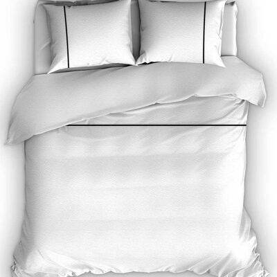 Romanette Flanellen Dekbedovertrek Duchesse Blanco/Zwart 270x220