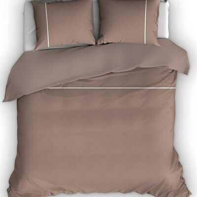 Romanette Flanellen dekbedovertrek Duchesse Taupe/Wit 240x220