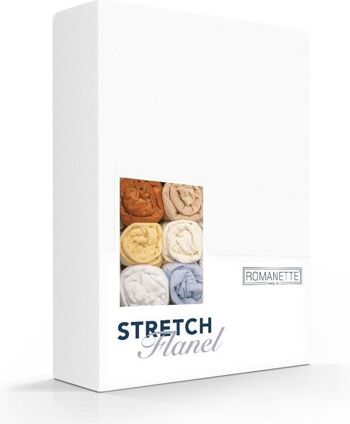 Flanelle Ajustée Romanette Stretch Blanc 100x220