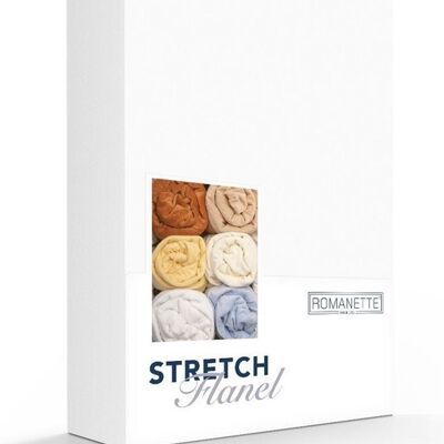 Romanette Flanelle Ajustée Stretch Blanc 150x220