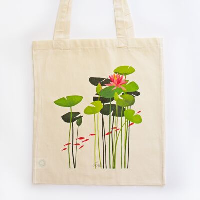 Water lily tote bag