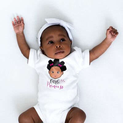 Lela Baby Organic Cotton 'Little Princess' Bodysuit Black Girl Toddler