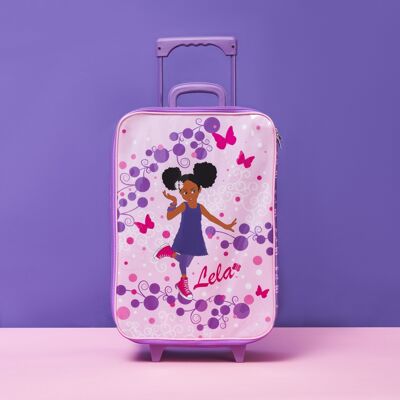 Lela Purple Luggage Black Girl Travel Case