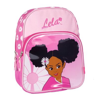 Lela Pink Backpack Black Girl School Bag