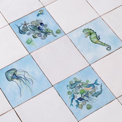 ¡Juego de pegatinas para azulejos Atlantis! 10 cm x 10 cm