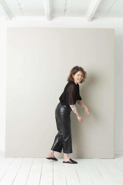 Leather ankle pants