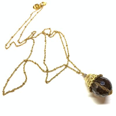 Joséphine smoky quartz long necklace