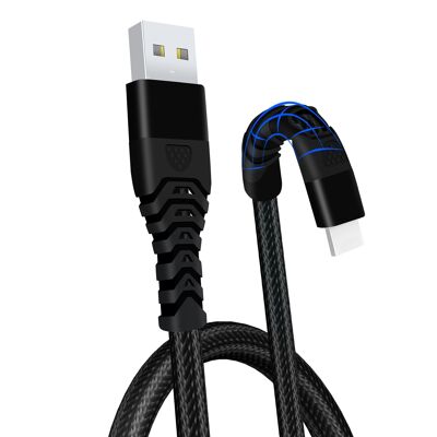 Fast Charging Braided iPhone Charger Cable - Black - 1m