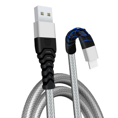 Fast Charging Braided iPhone Charger Cable - White - 2m