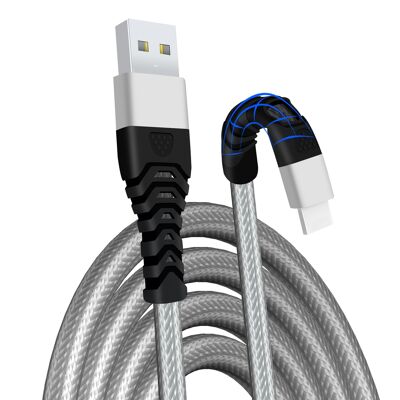 Fast Charging Braided iPhone Charger Cable - White - 3m
