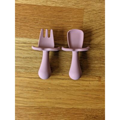 Mini Spoon and Fork Set - Dusty Pink