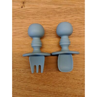 Mini Spoon and Fork Set - Blue Ether