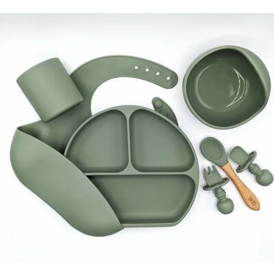 Ultimate Weaning Plate, Bowl and Cup Bundle - Desert Sage - Bamboo