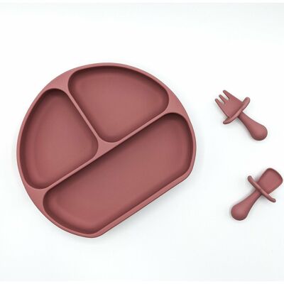 Silicone Suction Plate Set - Dusty Pink