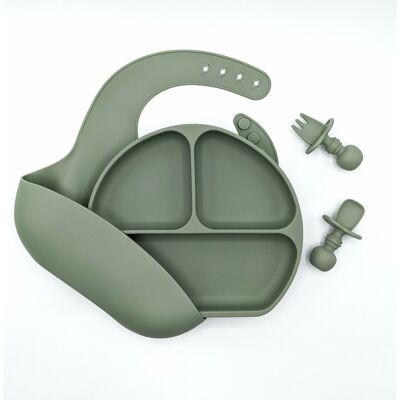 Silicone Suction Divider Plate Weaning Set - Desert Sage