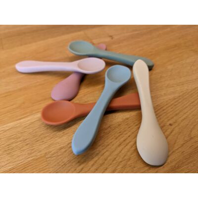 Silicone Baby Spoons (Set of Three) - Blue