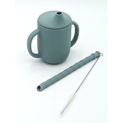 Silicone Straw Cup - Blue Ether