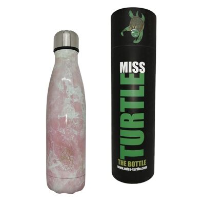 Insulated Water Bottle - A Delicate Marble - Pink