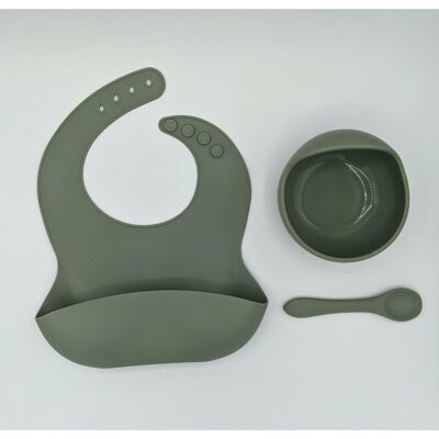 Silicone Suction Bowl, Bib and Spoon Set - Desert Sage