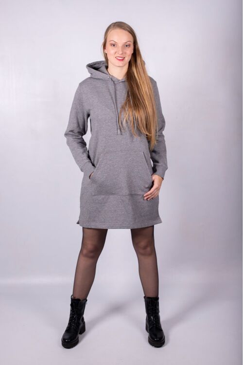 Robe sweat-shirt a capuche femme coton bio ky-kas