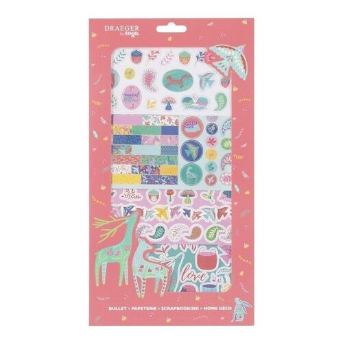 Kit stickers autocollants et die cuts folk