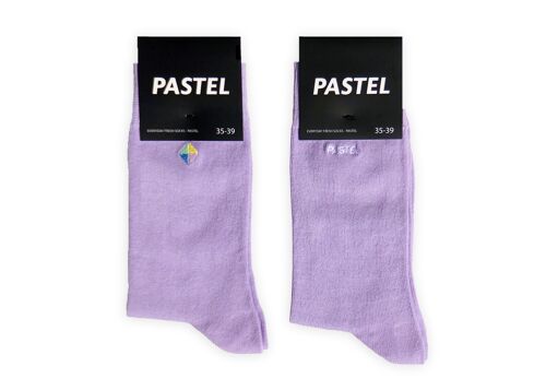 CLASSIC SOCKS | PASTEL PURPLE Embroidery