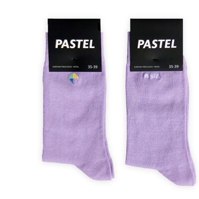 CLASSIC SOCKS | PASTEL PURPLE Embroidery