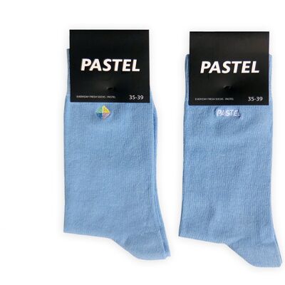 CLASSIC SOCKS | PASTEL BLUE Embroidery