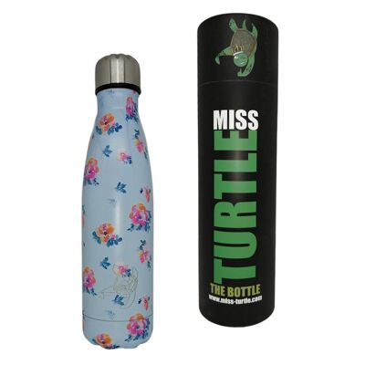 Insulated Water Bottle - In Roses and Blue