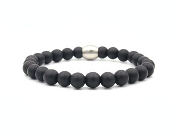 Bracelet Nane obsidienne mate (8mm) 1