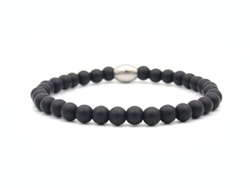 Bracelet Enam matte obsidiaan (6mm)