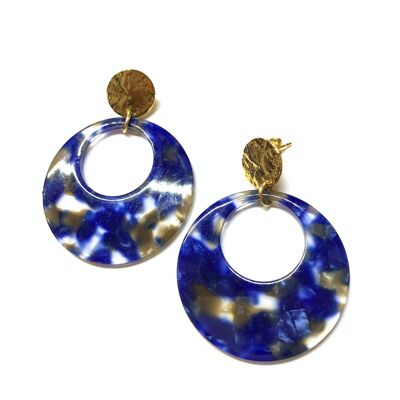Anita large blue earrings