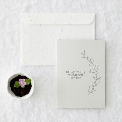 Eco-Friendly Wildly Wonderful Mother Seeded Greeting Card
