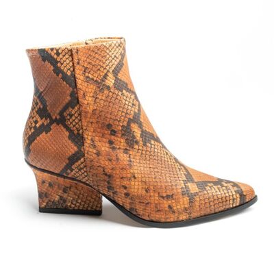 Ryan ankle boots Camel python print