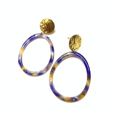 Blue / yellow Anita earrings