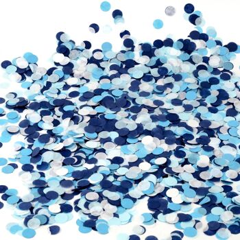 Confettis dans une boîte (confettis ronds en bleu / blanc) - 100 grammes 5