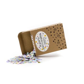Confettis dans une boîte (confettis ronds en pastel / or) - 100 grammes 3
