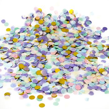 Confettis dans une boîte (confettis ronds en pastel / or) - 100 grammes 5