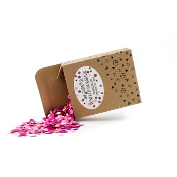 Confettis dans une boîte (confettis ronds en rose) - 100 grammes 3